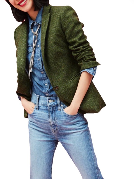 J. Crew Jackets & Blazers - J. Crew Parke Green herringbone Tailored wool Blazer